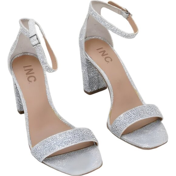 INC International Concepts Lexini Rhinestone Sandals Silver Women's US 6M - Picture 4 of 6